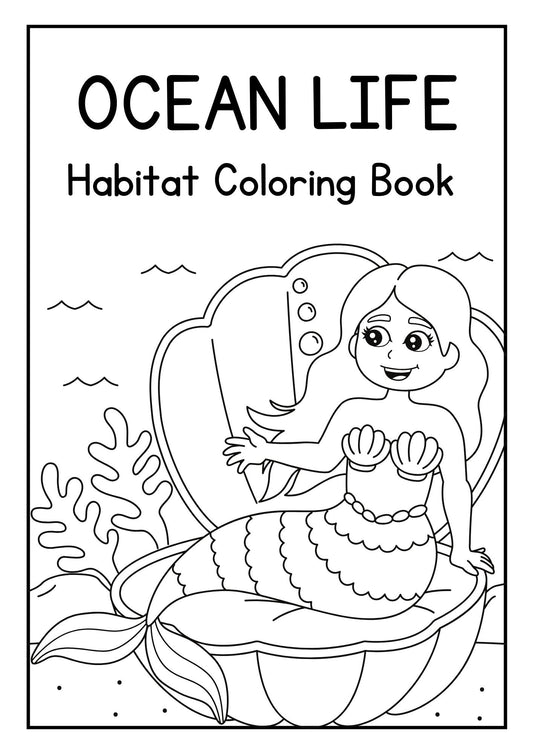 Ocean Life Habitat Coloring Book